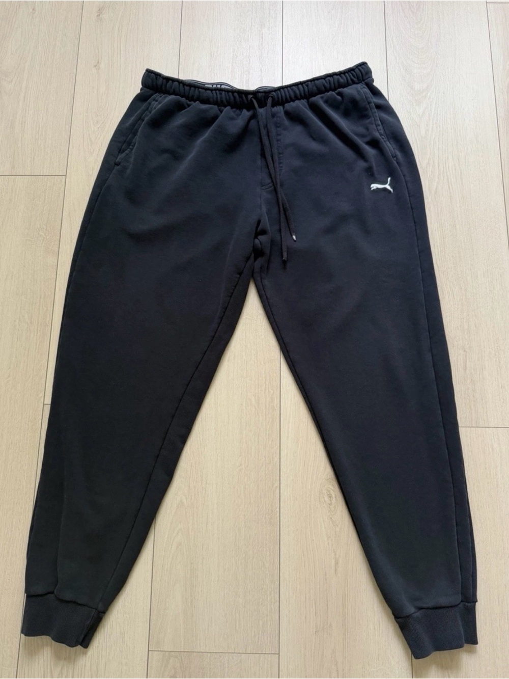 Puma Black Men's Fleece Joggers with Small Logo